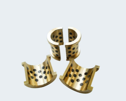 JZW Wire-cut copper tile brass graphite wear-resistant connecting half-cut flange bearing